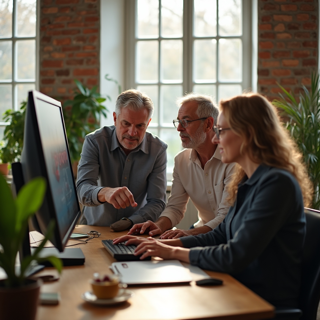 Participantes trabajando en grupo en ejercicios digitales colaborativos